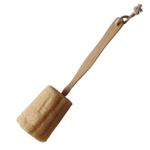 loofah on a wooden stick