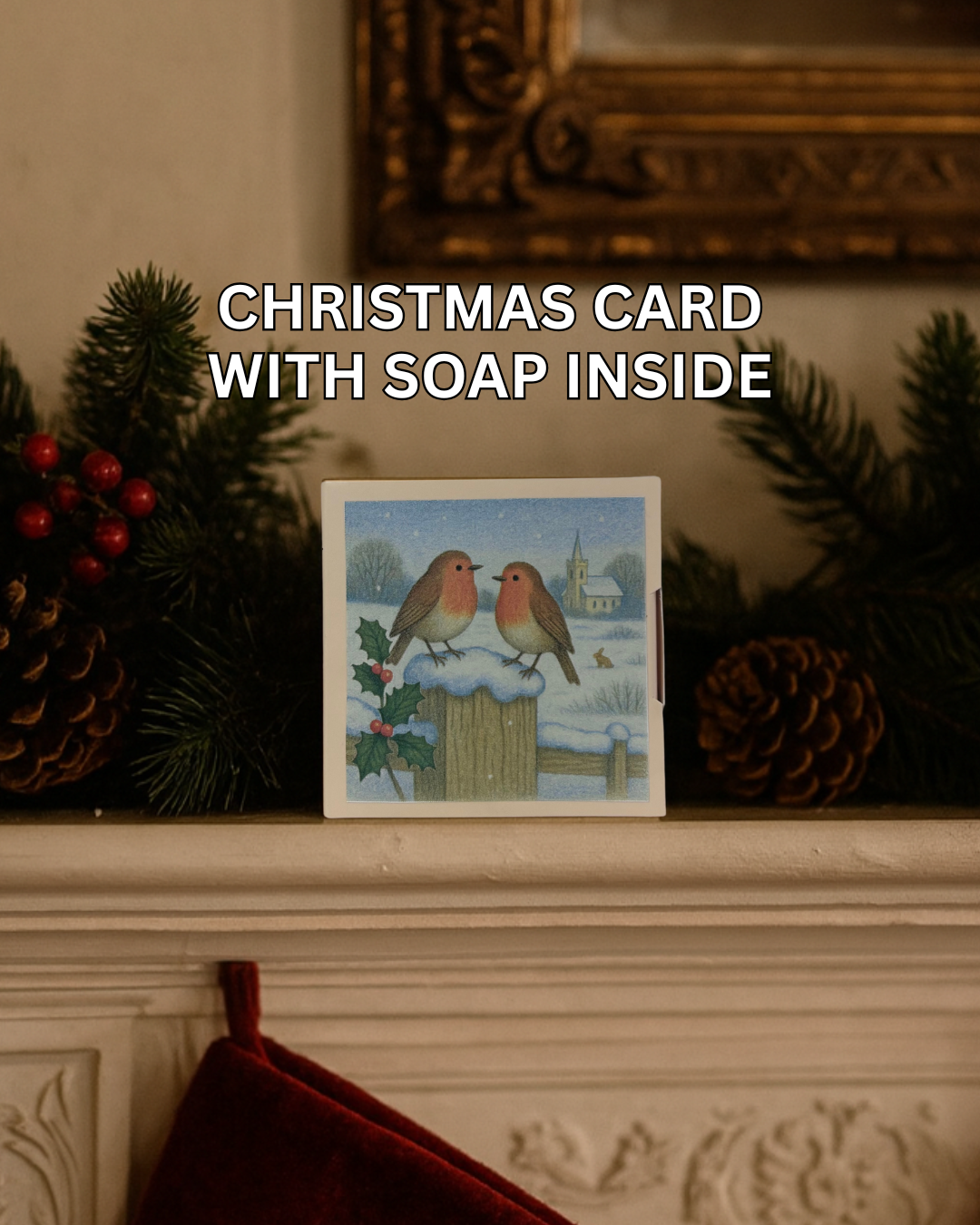 Robins Christmas Card Soap Gift - Image 2