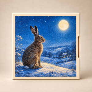 Moonlit Hare Christmas Card Soap Gift